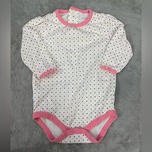 Pink and White Polka Dot Baby Onesie